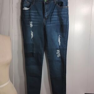 Women's Distressed Blue Jeans